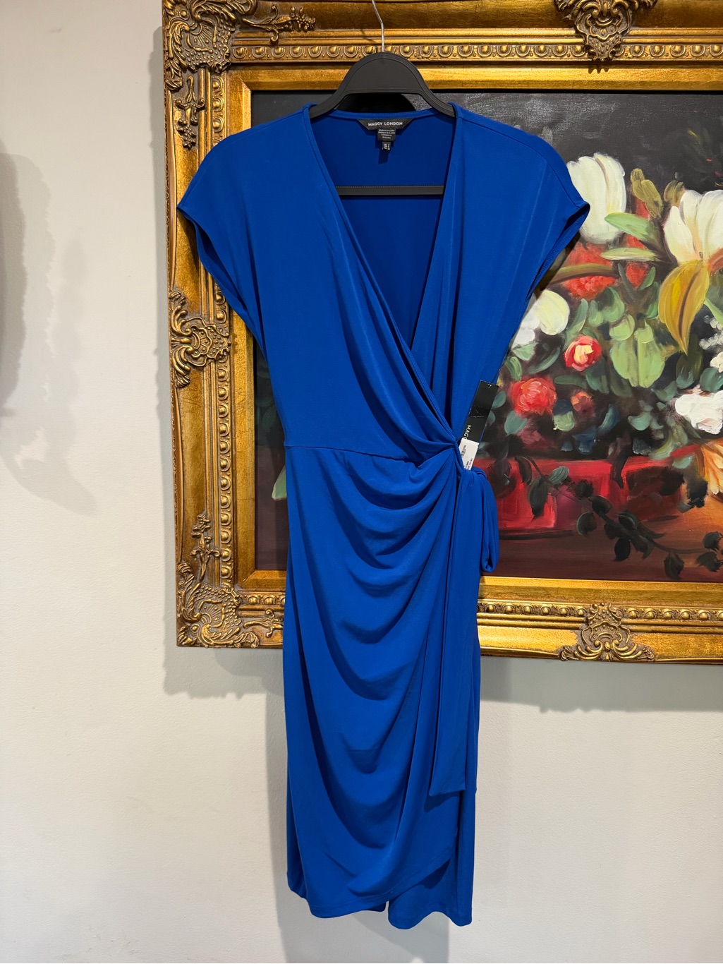 Maggy London Cobalt Blue Wrap Midi Dress